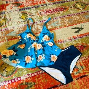 Cupshe 0X blue tankini set